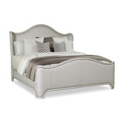 A.R.T. Home Furnishings Chateaux Queen Upholstered Shelter Bed, Gray