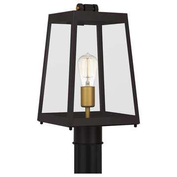 Quoizel Amberly Grove 1 Light 15" Outdoor Lantern, Bronze/Clear, AMBL9008WT