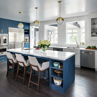 White Cabinets And Blue Countertops Ideas Photos Houzz