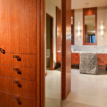 Master Closet and Bath in Contemporary Vacation Home