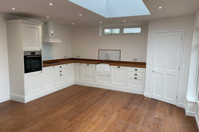 Large contemporary kitchen in Devon.