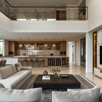Contemporary Design Custom Kitchen and TV Unit by VelArt