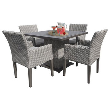 Florence Square Dining Table with 4 Dining Chairs in Grey