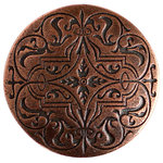 Notting Hill Decorative Hardware - Renaissance Etch Knob Antique Copper, Antique Copper - Projection: 7/8"