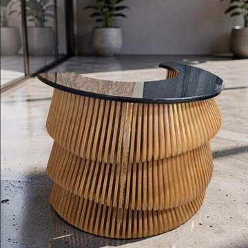 Modern Reception Counter Desk "Flowing waterfall"