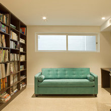 Office sofa + bookshelves