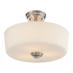 Z-Lite - 3 Light Semi-Flush Mount - Brushed Nickel Finish - Flush-mount Ceiling Lighting