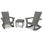 Polywood - Polywood Quattro 3-Piece Rocker Set, Slate Gray - With the relaxed comfort of an adirondack chair combined with the smooth rocking of a rocking chair, these Quattro Adirondack Rockers will create a relaxing spot on your porch, patio, or backyard space when paired with a POLYWOOD Modern Side Table. This set is constructed of durable POLYWOOD lumber available in a variety of attractive, fade-resistant colors and will never require painting, staining, or waterproofing.