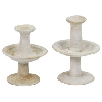 Candlestand Candleholder Candlestick Small Ivory Polished Nickel