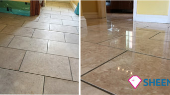Polished marble floor restoration
