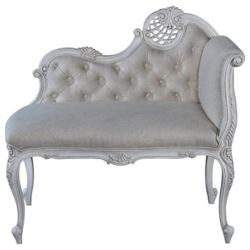 Settee La Rochelle French Lace Carved Rococo Venetian White Wood