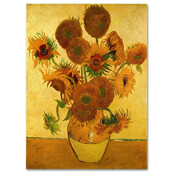 'Vase with Sunflowers' Canvas Art by Vincent van Gogh