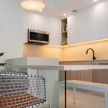 Modern Minimalism: Stylish Kitchen with Warm Accents in Miami
