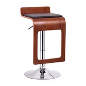Murl Walnut and Black Modern Bar Stools, Set of 2
