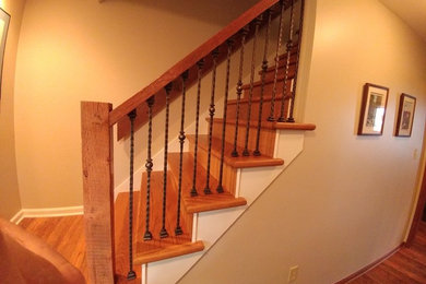 Staircase - farmhouse staircase idea in Columbus