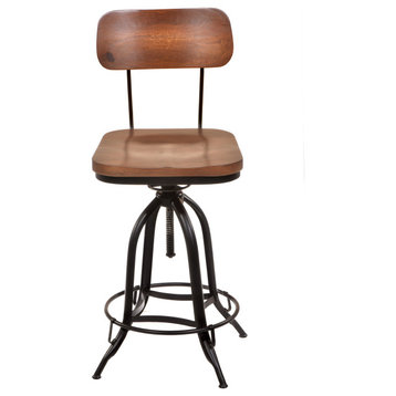 Mason Adjustable Stool, Chestnut/Black