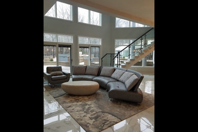 Inspiration for a contemporary family room remodel in Cleveland