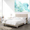 CorLiving Bellevue Upholstered Panel Bed, Double/Full, Cream