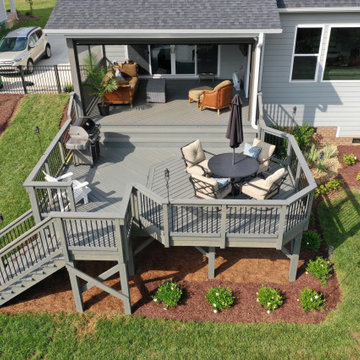 Treated Wood Deck with Multi Level Seating Area