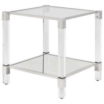 Ginger End Silver Table, Acrylic Legs