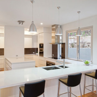 This is an example of a contemporary kitchen in Brisbane.