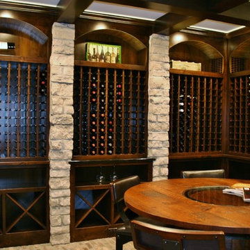 Custom Rustic Alder Wine Cellar