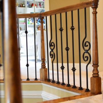 Mc Lean Va Stair remodel with Iron balusters