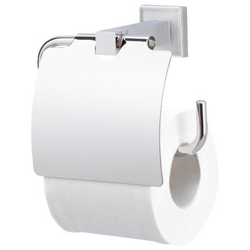Cubis-Plus Toilet Roll Holder With Lid, Satin Nickel