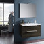 Luna 4-Piece Wall-Mounted Bathroom Vanity, Dark Brown, 81 cm
