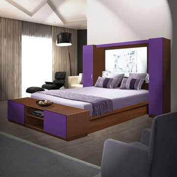 Adalina Pier Wall Bedroom - 3 Interior Drawers Each Side
