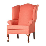 Crawford Wingback Chair, Coral, 28x35x42