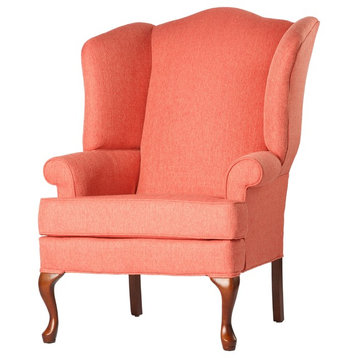 Crawford Wingback Chair, Coral