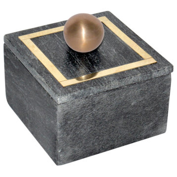 Marble, 5x5 Box, Knob, Black
