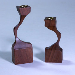Walnut Candle Sticks - Tabletop Accessories