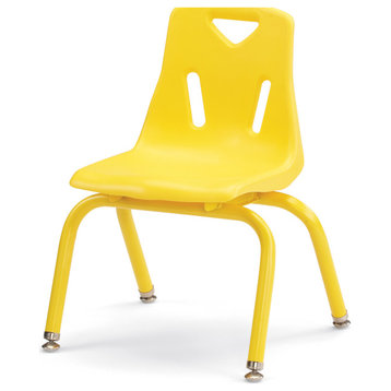 Berries Stacking Chairs with Powder-Coated Legs - 12" Ht - Set of 6 - Yellow