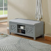 Coventry 45"W Wood Storage Bench, Cushion, Gray