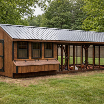 Amish Built 10x32 Walk-In Chicken Coop with Enclosed Run — Holds Up to 40 Chicke