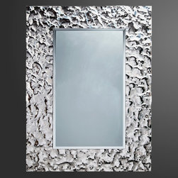 Rectangular Mirror Luna in Relief Glass Frame - Wall Mirrors