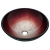 Cascade 16.5 Glass Vessel Sink with Faucet, Ember Red