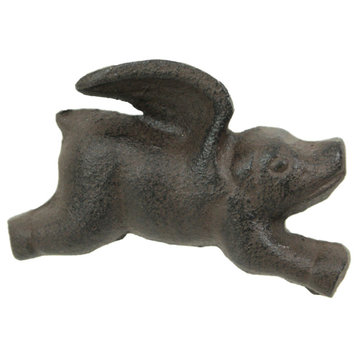 Set of 6 Cast Iron Flying Pig Drawer Pulls Decorative Cabinet Knobs Home Decor