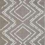 Loomaknoti - Loomaknoti Vemoa Armeley 8'x10' Gray Geometric Indoor Area Rug - Update the look of any space with the on-trend design of this contemporary area rug. Broken lines zig-zag their way across this unique piece to create a larger diamond pattern, instantly adding a touch of simple sophistication and a dash of whimsy to your living room, den, or workspace. Guests will delight in the soft feel underfoot, and you will love how easy it is to maintain. Each rug is machine-made using state-of-the-art, computer-driven looms. The plush pile of super-soft polyester yarn allows you to enjoy high-end design without sacrificing comfort or durability. This beautifully woven area rug will do well in any area of your home - even high-traffic common spaces and dining areas with high spill risk. In addition to being easy to clean, this piece's stain-resistant and fade-resistant properties ensure that it will maintain its exquisite design and rich color for years to come.