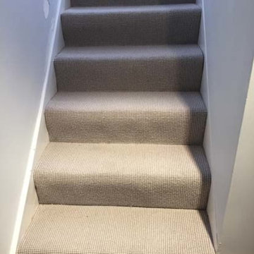 Grey Carpet Installation to Stairs