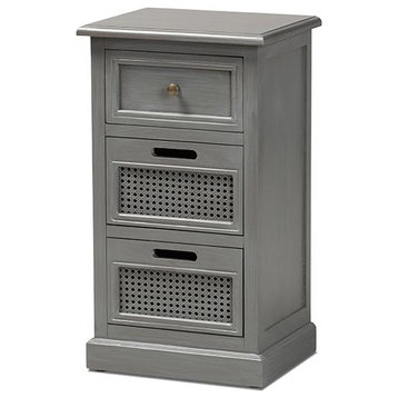 Baxton Studio Sheldon Modern and Contemporary Vintage Grey Finished Wood and