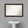 Corded Bronze Beveled Bathroom Wall Mirror - 40 x 28 in.