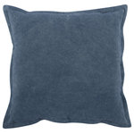 Kosas Home - Amy 100% Linen 22" Square Throw Pillow, Blue - Introduce rich color into your home with the Amy pillow collection. Crafted from cold dyed fabric for a distressed look, this pillow enhances any space with a luxuriously look and feel. Choose from multiple colors for the shade that best fits your design, or combine multiples to create a vibrant effect. A soft feather blend insert gives this pillow a lavish supportive feel that makes this pillow as comfortable as it is beautiful.