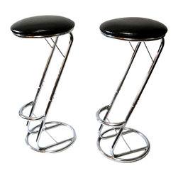 Vintage Eileen Gray Style Z Bar Stools (2)- SOLD - Bar Stools And Counter Stools