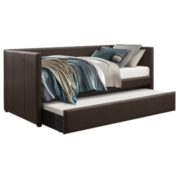 Lexicon Adra Faux Leather Daybed in Brown