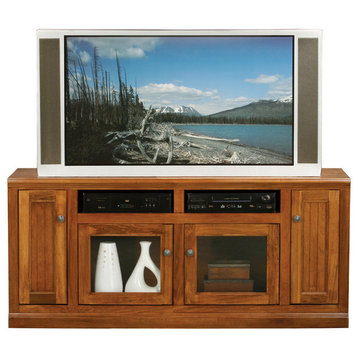 Eagle Furniture 66" Coastal Thin Tall Entertainment Console, Bright White