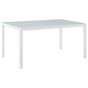Raleigh 59" Outdoor Patio Aluminum Dining Table, White