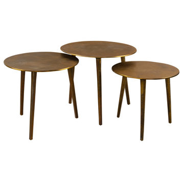 Kasai Gold Coffee Tables, S/3"